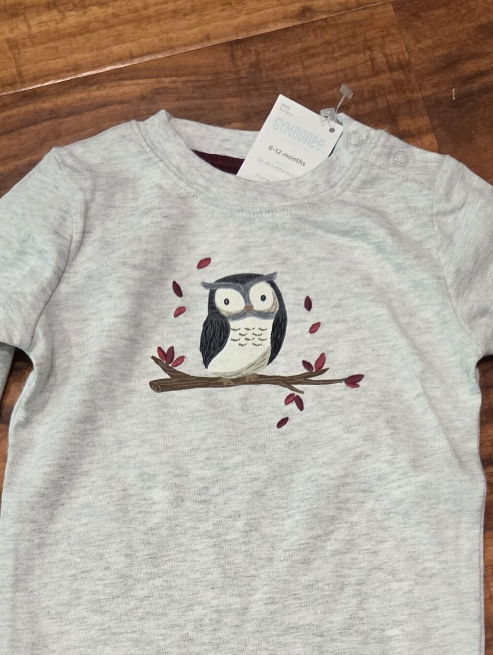 Gymboree NWT 6-12 Months Gray Sweater Romper, Owl Bodysuit & 2-pack Socks - Picture 9 of 13